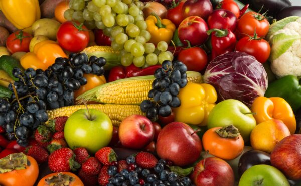 fruits and vegetables colorful variety